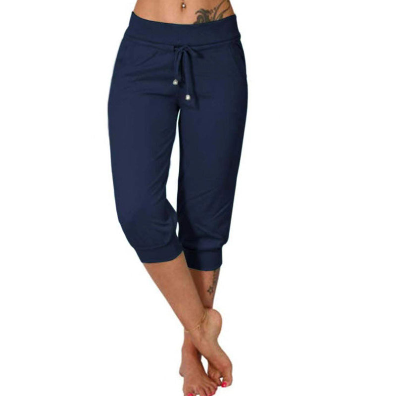 Pantalon de jogging taille haute et coupe ajustée, cordon de serrage et poches