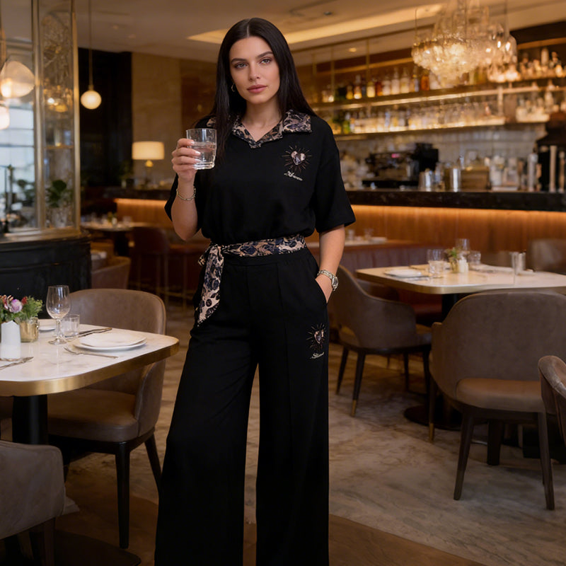 Ensemble 2 pièces décontracté pour femme : haut et pantalon