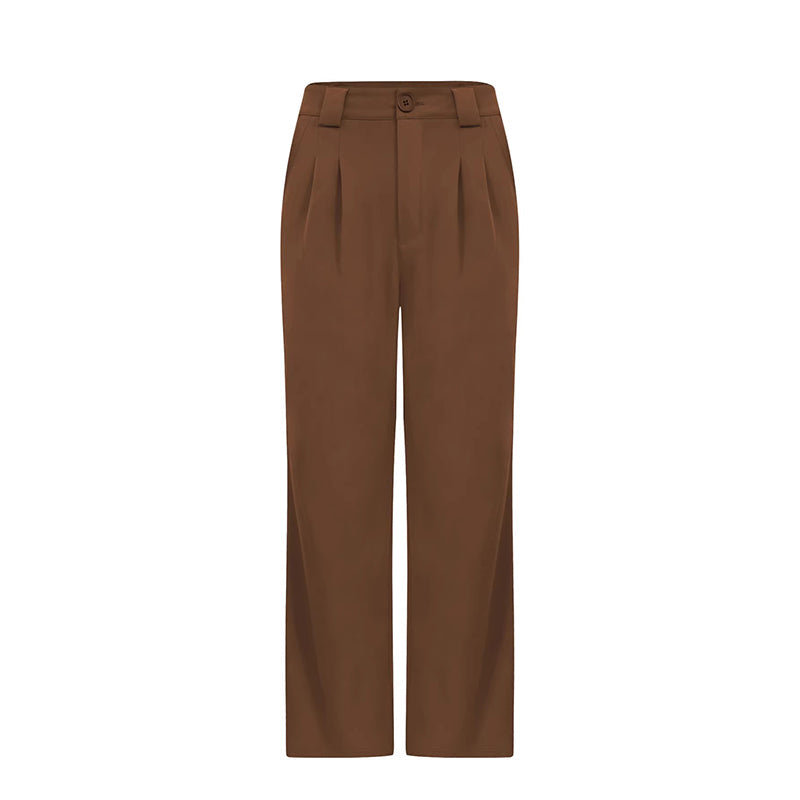 Pantalon de costume taille haute à jambes larges pour femme