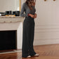 Pantalon de costume taille haute à jambes larges pour femme