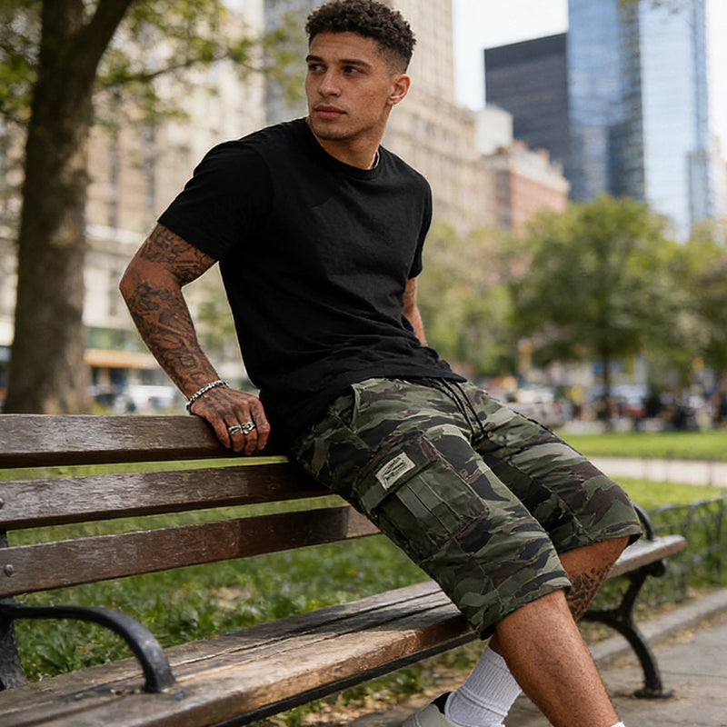 💎 50% DE RÉDUCTION ! 💎 Short Cargo Camouflage pour Homme – Multipoches, Taille Réglable & Tissu Respirant 🌿🩳