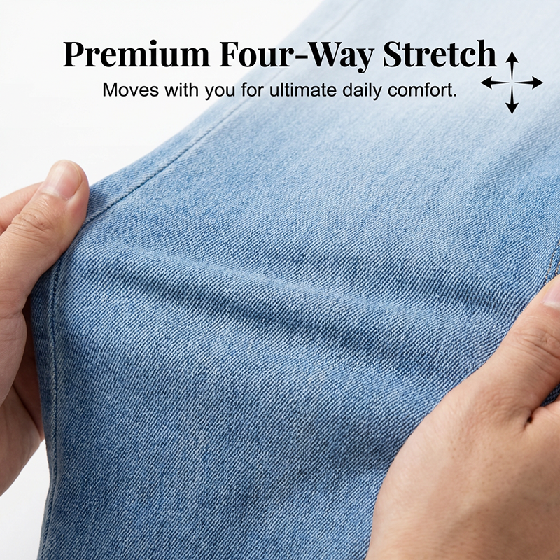 👖 50 % DE RÉDUCTION ! 💙 Jean stretch taille haute évasé pour femme – Coupe confortable, style rétro et tissu extensible 🌸
