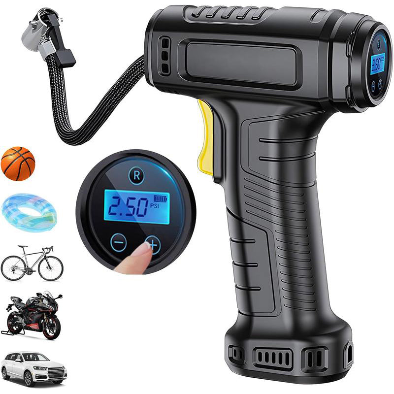 💎 55% DE RÉDUCTION💎 Compresseur d’Air Portable Sans Fil avec Affichage Numérique – Gonflage Rapide, Préréglage Intelligent & Lampe LED 🔋🚗