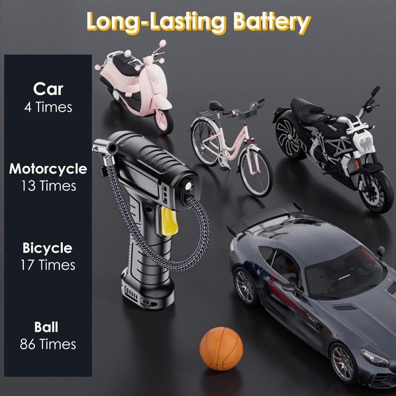 💎 55% DE RÉDUCTION💎 Compresseur d’Air Portable Sans Fil avec Affichage Numérique – Gonflage Rapide, Préréglage Intelligent & Lampe LED 🔋🚗