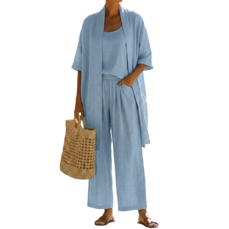 Ensemble de détente 3 pièces élégant à la coupe ample pour femme