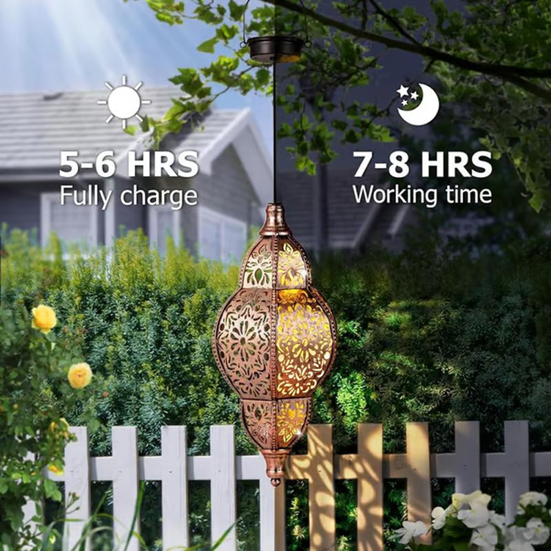 🌙 Lanterne solaire suspendue – Ambiance chaleureuse pour jardin & terrasse | -50% ⚡