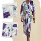 🔥SOLDES 50 % DE RÉDUCTION ✨ Ensemble élégant pour femme composé d'une robe portefeuille et d'un haut, imprimé aquarelle
