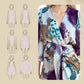 🔥SOLDES 50 % DE RÉDUCTION ✨ Ensemble élégant pour femme composé d'une robe portefeuille et d'un haut, imprimé aquarelle