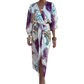 🔥SOLDES 50 % DE RÉDUCTION ✨ Ensemble élégant pour femme composé d'une robe portefeuille et d'un haut, imprimé aquarelle