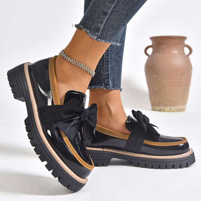 💖OFFRE DU DERNIER JOUR - 50 % DE RÉDUCTION 💖Mocassins Élégants à Talon Épais pour Femme avec Nœud