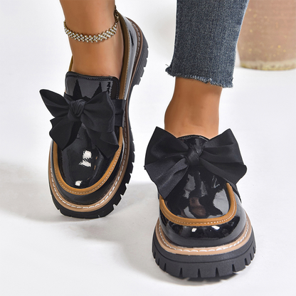 💖OFFRE DU DERNIER JOUR - 50 % DE RÉDUCTION 💖Mocassins Élégants à Talon Épais pour Femme avec Nœud
