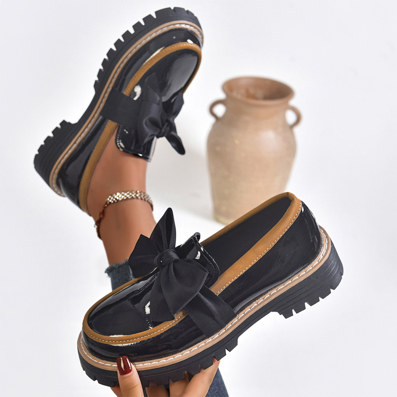 💖OFFRE DU DERNIER JOUR - 50 % DE RÉDUCTION 💖Mocassins Élégants à Talon Épais pour Femme avec Nœud