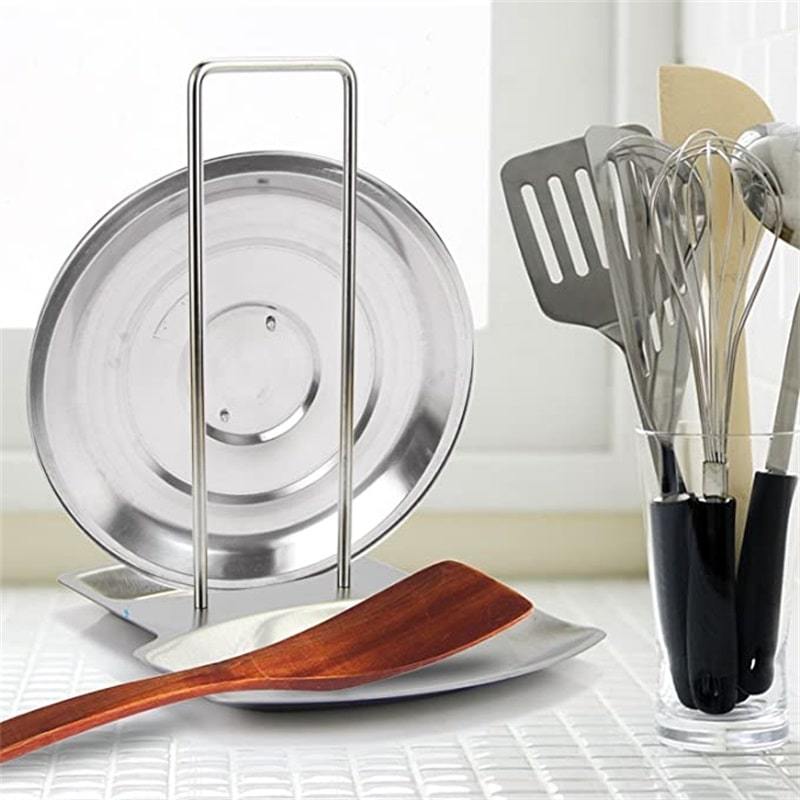 ⏳Offre spéciale à durée limitée⏰Support pour couvercles de casseroles en acier inoxydable