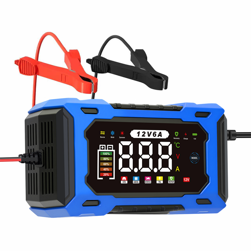 🔋50% DE RÉDUCTION!🚗Chargeur de Batterie de Voiture Intelligent 12V 6A – Fonction de Réparation Par Impulsions, Écran LCD & Sécurité Maximale 🛡️