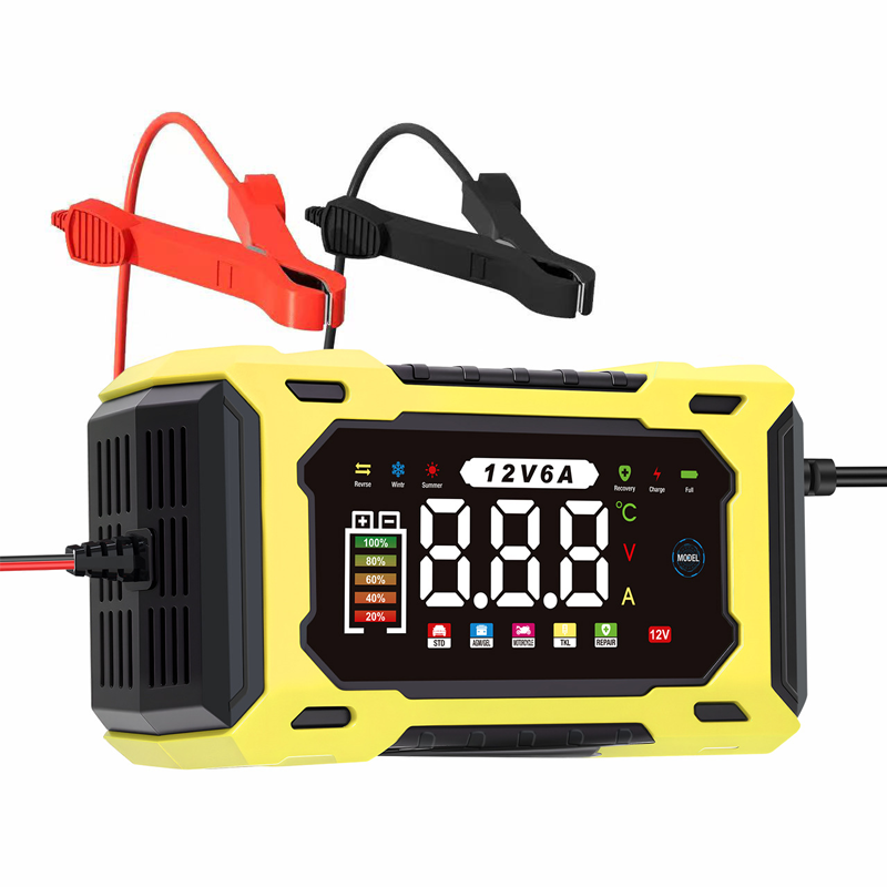 🔋50% DE RÉDUCTION!🚗Chargeur de Batterie de Voiture Intelligent 12V 6A – Fonction de Réparation Par Impulsions, Écran LCD & Sécurité Maximale 🛡️