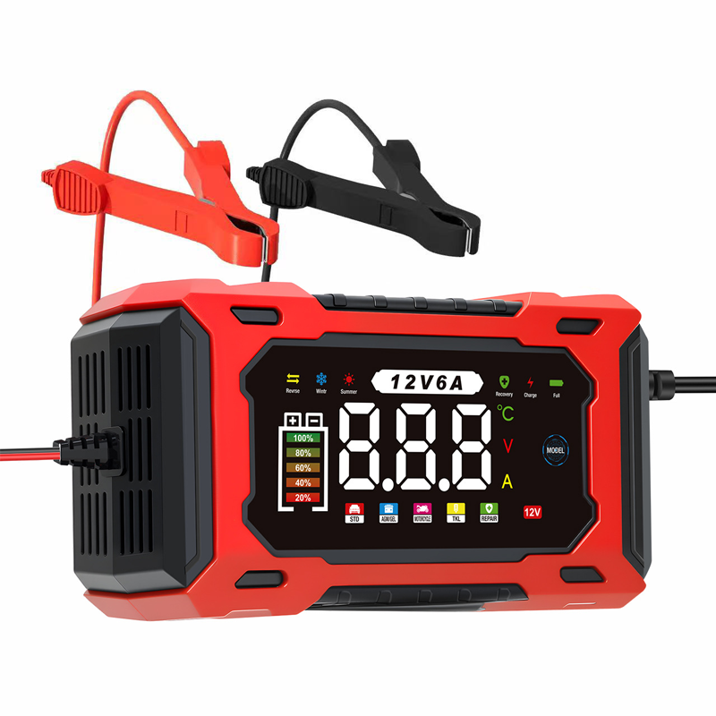 🔋50% DE RÉDUCTION!🚗Chargeur de Batterie de Voiture Intelligent 12V 6A – Fonction de Réparation Par Impulsions, Écran LCD & Sécurité Maximale 🛡️