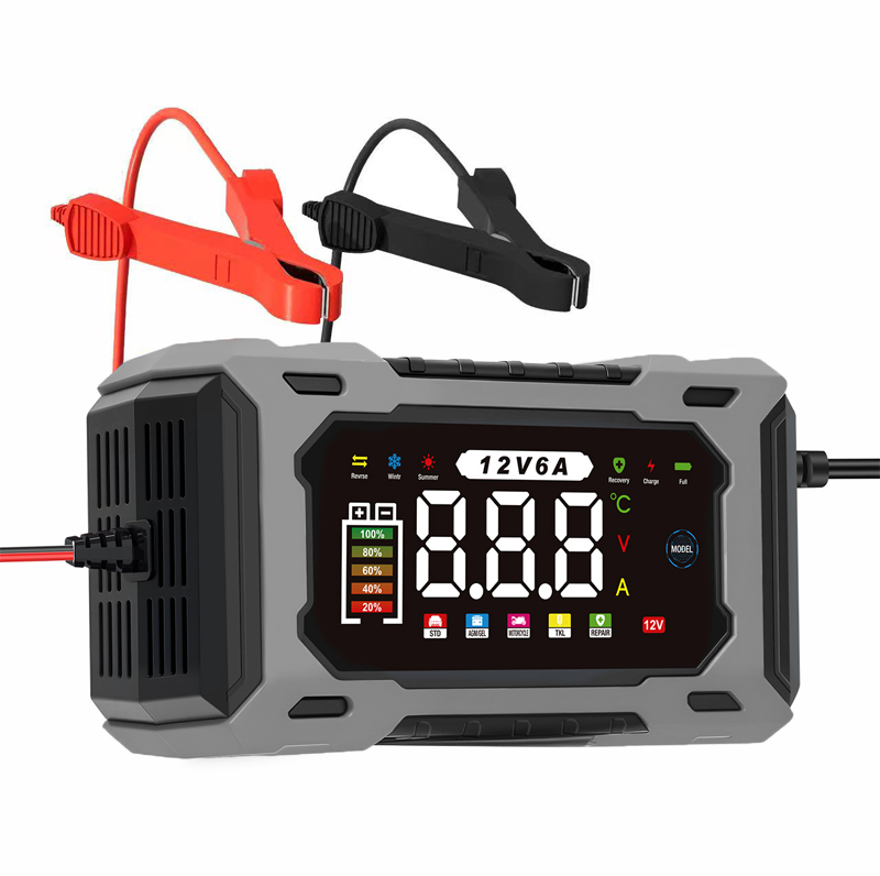 🔋50% DE RÉDUCTION!🚗Chargeur de Batterie de Voiture Intelligent 12V 6A – Fonction de Réparation Par Impulsions, Écran LCD & Sécurité Maximale 🛡️