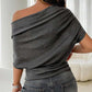 🌺50 % de réduction👚✨Haut asymétrique à épaules dénudées et manches chauve-souris pour femme💞