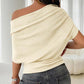 🌺50 % de réduction👚✨Haut asymétrique à épaules dénudées et manches chauve-souris pour femme💞