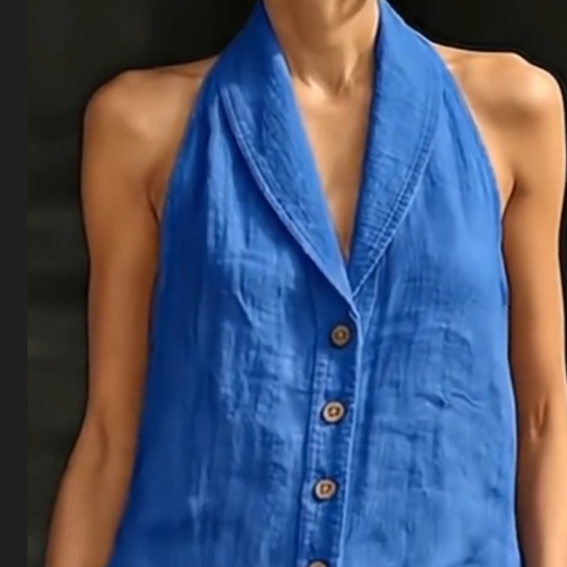 Ensemble de détente composé d'un haut sans manches et d'un pantalon unis