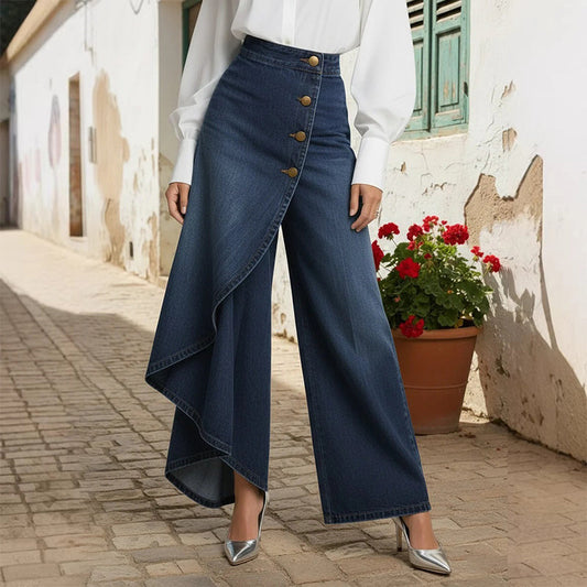 💐50 % de réduction🔥Pantalon-jupe en jean confortable – Liberté de mouvement comme un short, style d’une jupe 🚶‍♀️💨【Prix Exceptionnel】