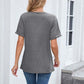 T-shirt décontracté à manches courtes et col en V pour femme