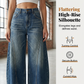 Jeans baril taille haute décontractés pour femme