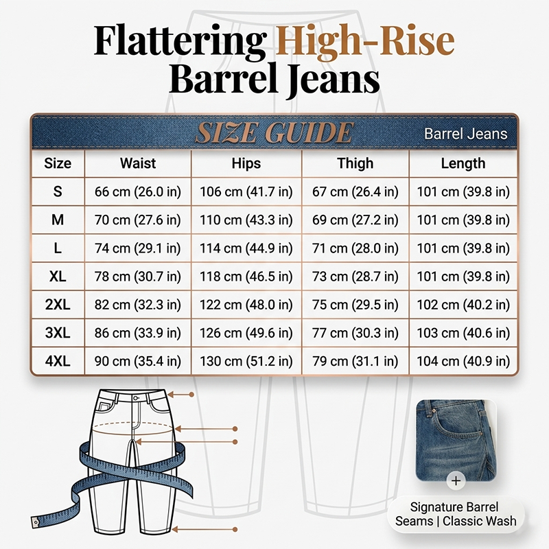 Jeans baril taille haute décontractés pour femme