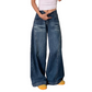 Jeans baril taille haute décontractés pour femme