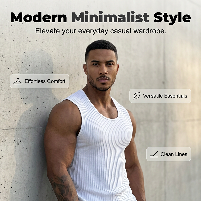 Débardeur slim en maille côtelée pour homme