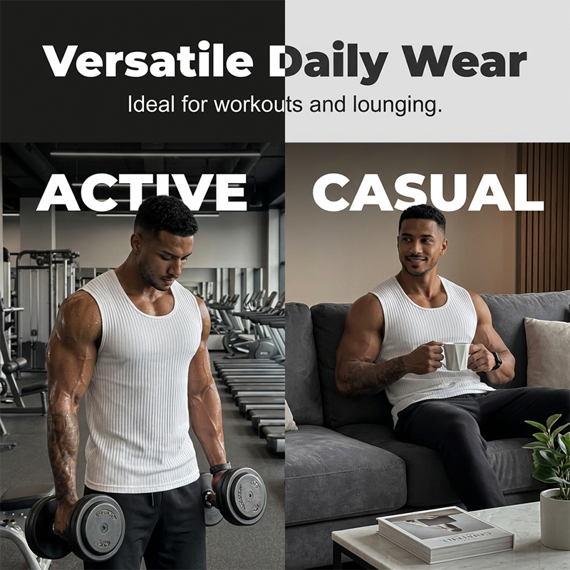 Débardeur slim en maille côtelée pour homme