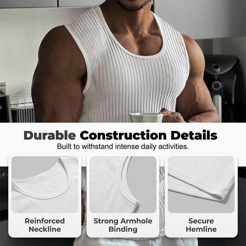 Débardeur slim en maille côtelée pour homme