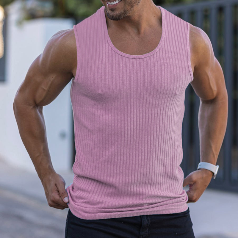 Débardeur slim en maille côtelée pour homme