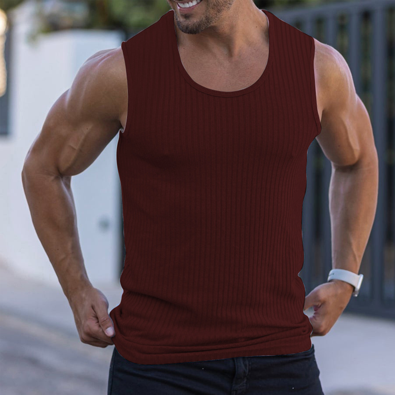 Débardeur slim en maille côtelée pour homme