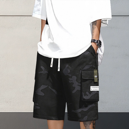 🩳🍂✨ PROMO -54% ! Shorts Cargo Camouflage – 6 Poches Pratiques, Cordon de Taille & Coupe Détendue (4 Couleurs, XS-3XL)