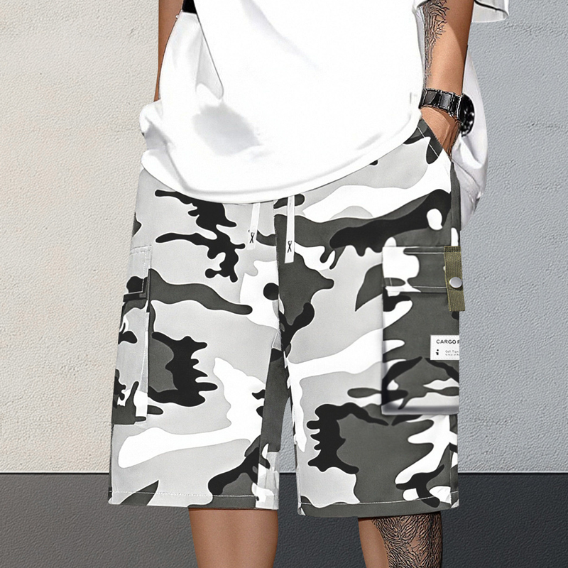 🩳🍂✨ PROMO -54% ! Shorts Cargo Camouflage – 6 Poches Pratiques, Cordon de Taille & Coupe Détendue (4 Couleurs, XS-3XL)