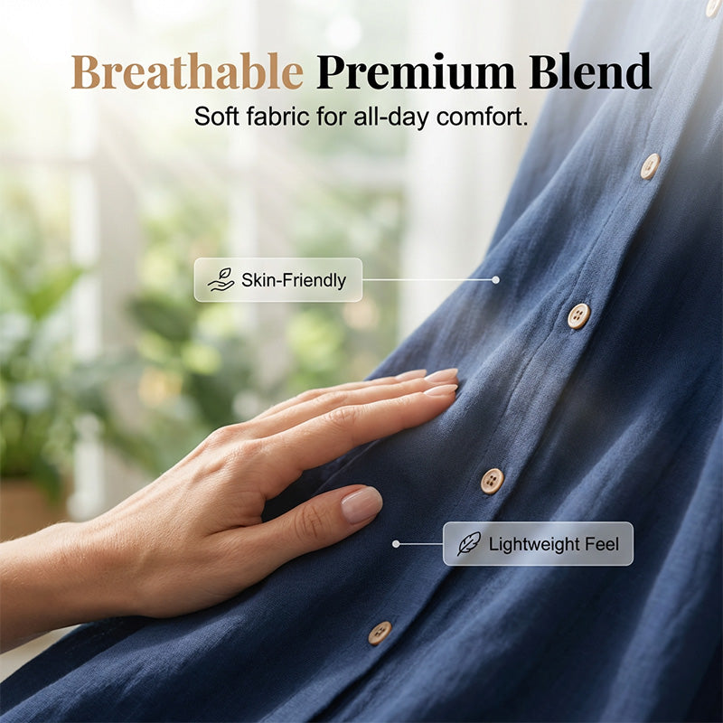 Robe chemise à manches courtes pour femme