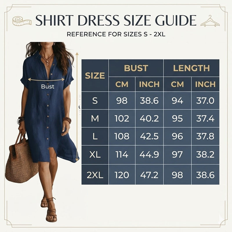 Robe chemise à manches courtes pour femme