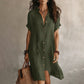 Robe chemise à manches courtes pour femme