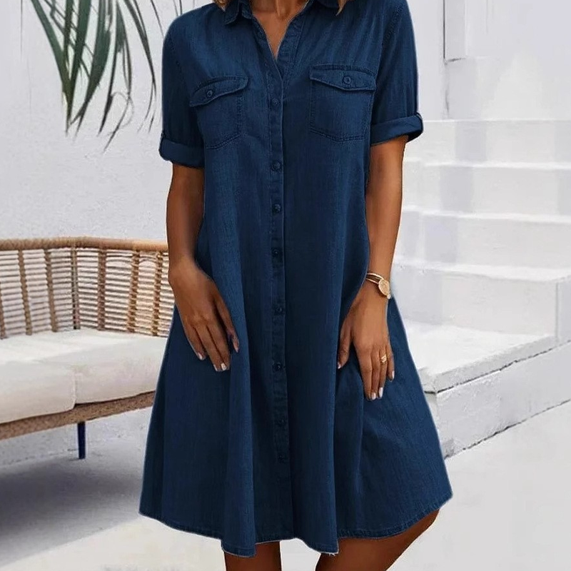 🔥Soldes 2026 : 50 % de réduction🔥Robe chemise décontractée en jean pour femme