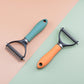 🐾✨🐶 OFFRE SPÉCIALE -50% !💐 Brosse de Toilettage Double Face pour Chiens & Chats – 2 Côtés, Manche Ergonomique & Facile à Nettoyer (Orange/Vert)
