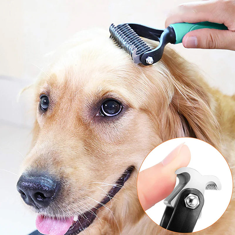 🐾✨🐶 OFFRE SPÉCIALE -50% !💐 Brosse de Toilettage Double Face pour Chiens & Chats – 2 Côtés, Manche Ergonomique & Facile à Nettoyer (Orange/Vert)