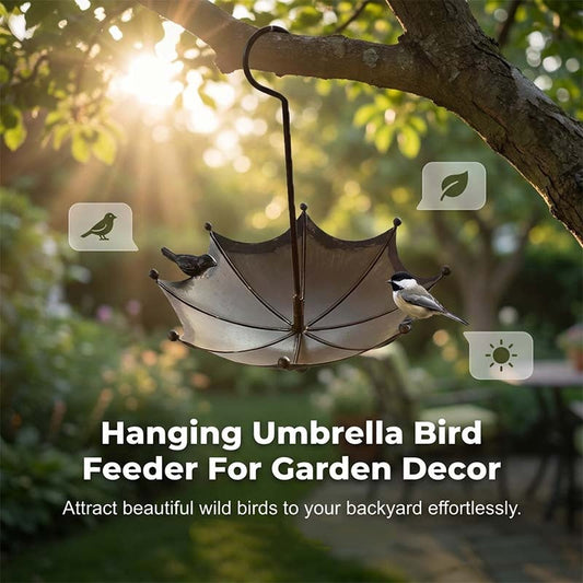🚀 Offre à durée limitée - Mangeoire et bain suspendus en forme de parapluie pour oiseaux