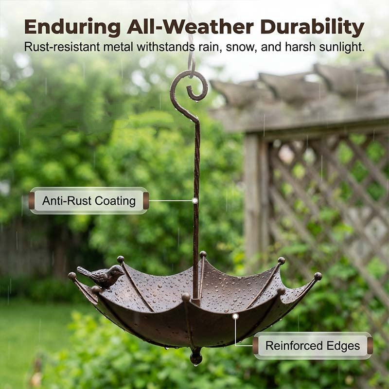 🚀 Offre à durée limitée - Mangeoire et bain suspendus en forme de parapluie pour oiseaux