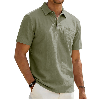 👔 50 % DE RÉDUCTION POUR UNE DURÉE LIMITÉE ! 🌿 Chemise à manches courtes en coton et lin pour homme – Respirante, coupe décontractée, col classique 🍃