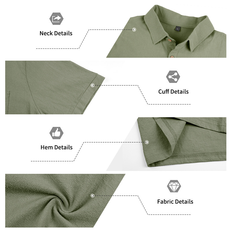 👔 50 % DE RÉDUCTION POUR UNE DURÉE LIMITÉE ! 🌿 Chemise à manches courtes en coton et lin pour homme – Respirante, coupe décontractée, col classique 🍃