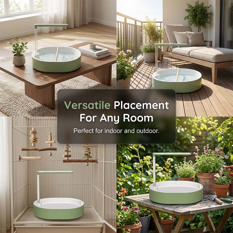 🐦 PROMO LIMITÉE 50% DE RÉDUCTION ! 🚿 Bain d'Oiseaux Électrique – Douche Pluie, Perchoir & Pompe Silencieuse pour le Bonheur de Vos Oiseaux 💧