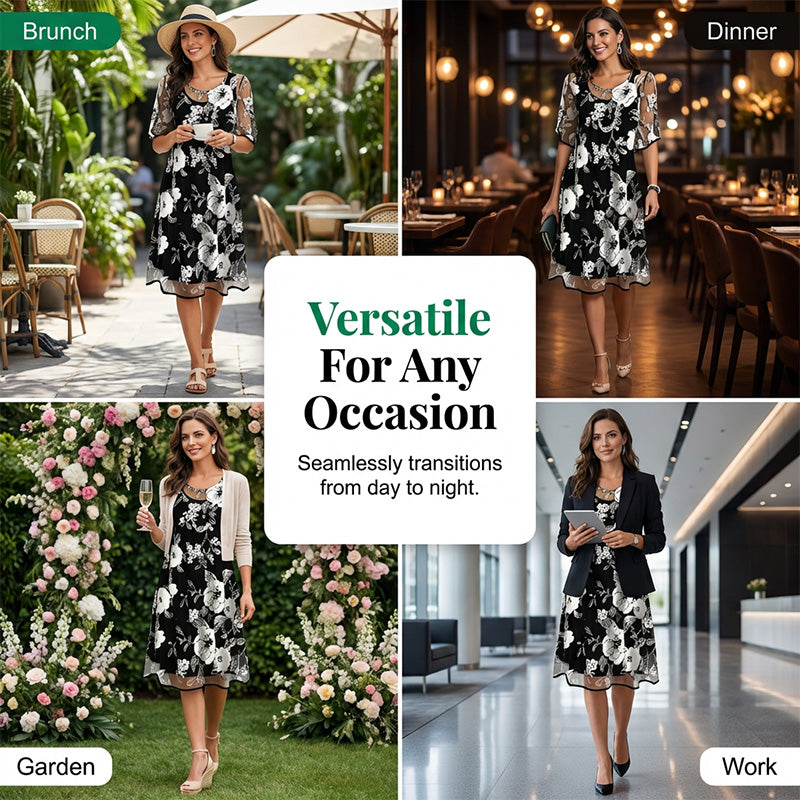 💃🌸 50 % DE RÉDUCTION ✨ Élégante robe en mousseline à motifs floraux pour femme – légère, fluide et féminine 💫