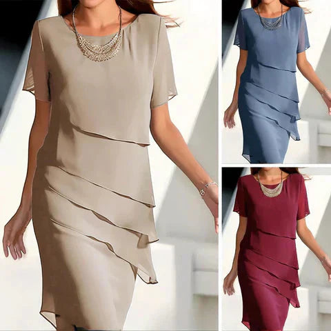 👗🍃Dernier jour à prix spécial !!💥 Élégante robe midi plissée en mousseline