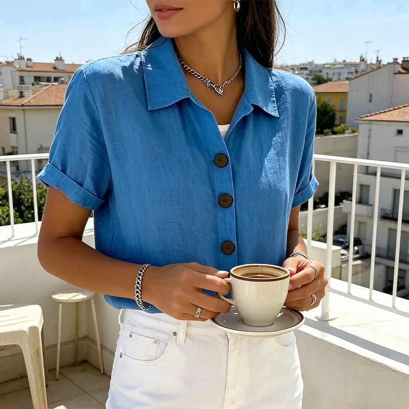 🔥Nouveautés 2026 - Offre spéciale : chemise décontractée d'été en coton et lin pour femme